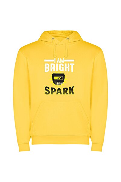 iLovePrints Radiant Spark Circuitry Φούτερ με κουκούλα σε χρώμα Κίτρινο