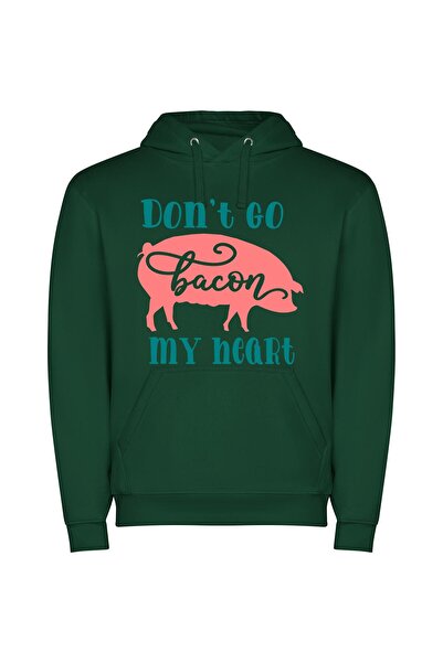 iLovePrints Bacon-inspired Piggy Art Φούτερ με κουκούλα σε χρώμα Πράσινο