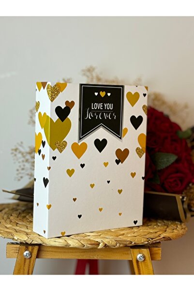 Fotoğraf Albümü 15x21cm 100 Fotoğraf Kapasiteli Renkli Love You Desenli Anı Albümü