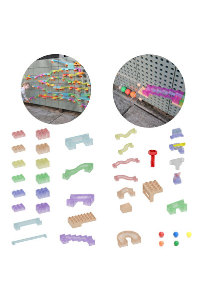 Masterkidz Set de construcție Pistă cu bile Placă STEM 209 elemente