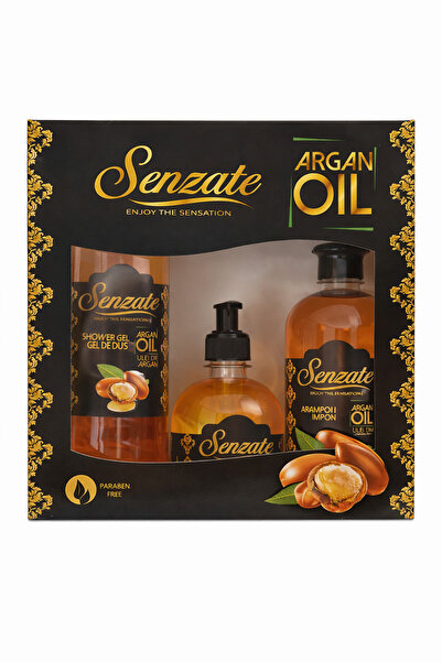 Senzate Set cadou cu ulei de argan, gel de duș + șampon + săpun lichid
