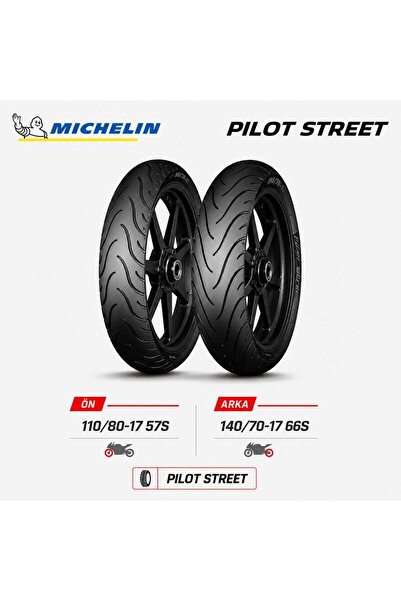 Michelin Pilot Street 110/80-17 57S - 140/70-17 66S Ön Arka Motosiklet Lastik...