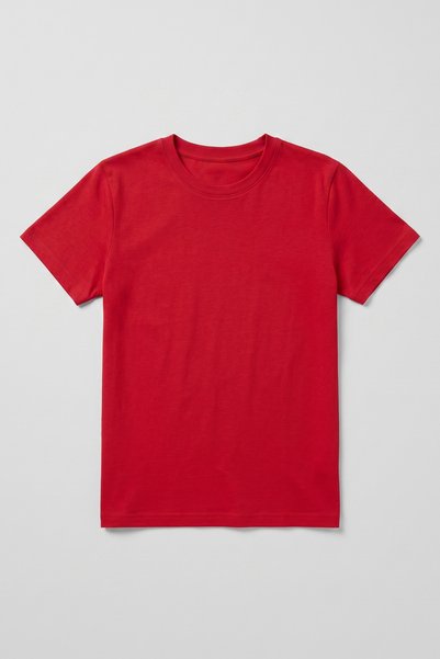 KİAGU Boy's T-Shirt Red Short Sleeve T-Shirt Basic Anti-Sweat Flexible Fabric...
