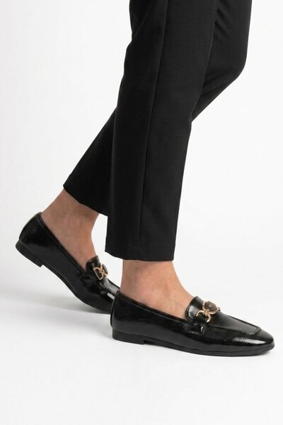AYAKMOD Women's Black Loafer Shoes Comfortable Lightweight Flexible Sole Dail...