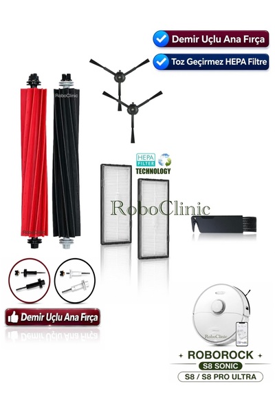 Roboclinic Roborock S8 Sonic Mopping / S8 / S8 Plus / S8 Pro Ultra Robot Süpü...