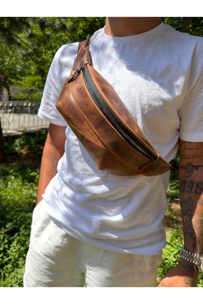 RONYA LEATHER Hakiki Deri Bel ve Göğüs Çapraz Çanta