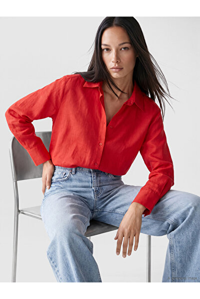 LC Waikiki Red Cotton Women's Shirt