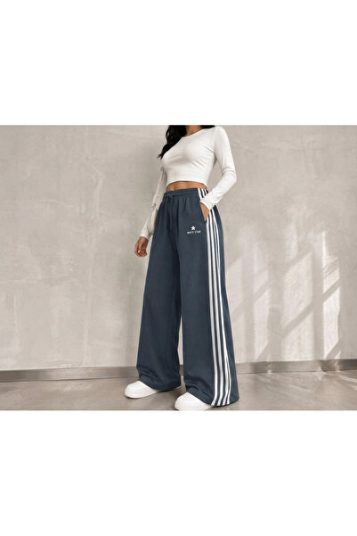 DENİKK TREND YUMUŞAK DOKULU OYSHO KUMAŞ 4 ŞERİTLİ PALAZZO EŞOFMAN-Trendy Oysh...