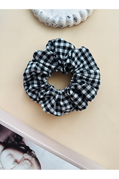 Maral toka aksesuar Siyah beyaz pötikare scrunchie simit Toka
