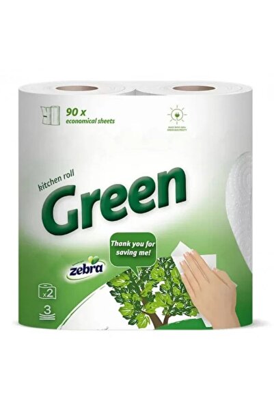 Zebra Kitchen Towels 2ROLE 3STR Green
