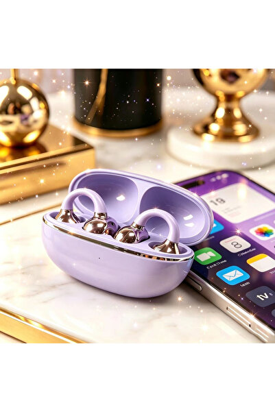 Choice1 سماعات أذن بلوتوث رياضية لاسلكية DM08-Purple بتصميم مفتوح مع مشبك، سم...