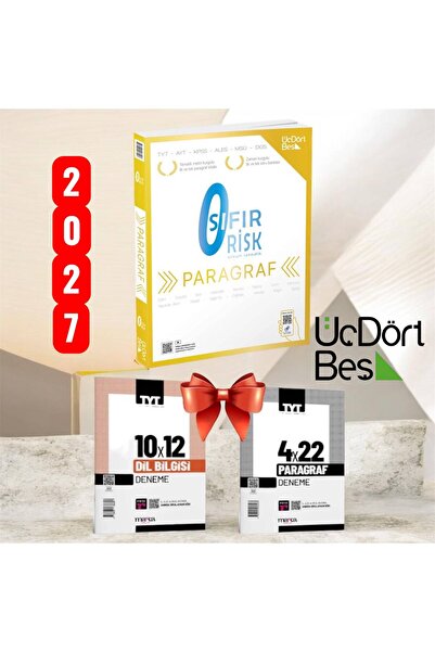 Üç Dört Beş Yayıncılık 345 2027 Paragraf Sıfır Risk - 2027 GÜNCEL BASKI