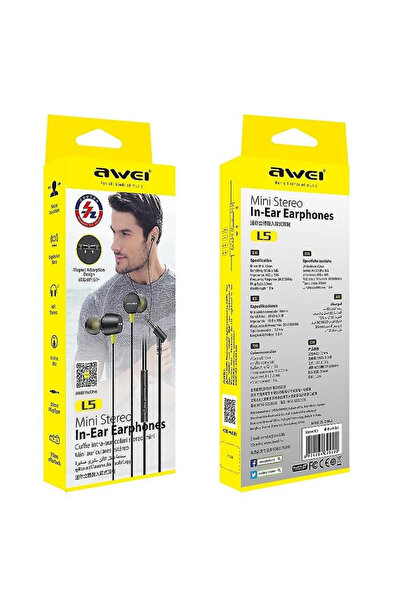 OEM Ακουστικά Handsfree Awei L 5 Ενδοωτικά Ακουστικά Handsfree με βύσμα 3.5 χ...