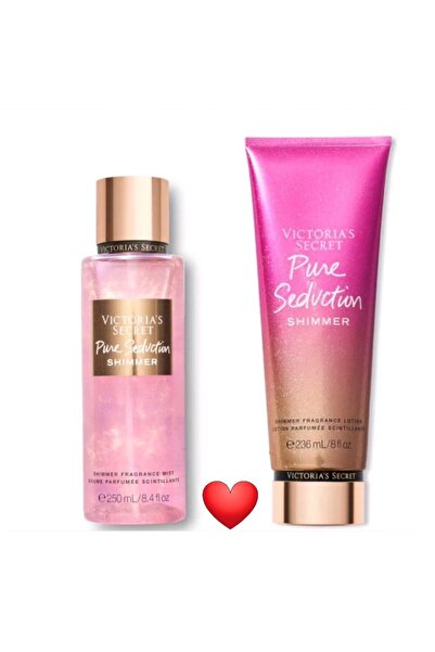 Victoria's Secret مجموعة رذاذ العطر اللامع ولوشن الجسم من بيور سيدكشن