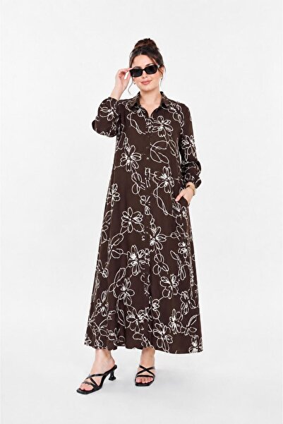 ELSEBUTİKTR Γυναικείο πουκάμισο μεγάλου μεγέθους με γιακά και κουμπιά, φαρδιά...