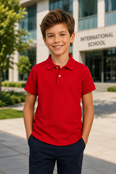 Yalçınoğlu Kids Premium školska uniforma, polo izrez, 100% pamuk, školska maj...