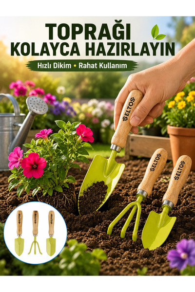 Epilons Garden Hand Tools Set Soil Preparation and Planting Tool