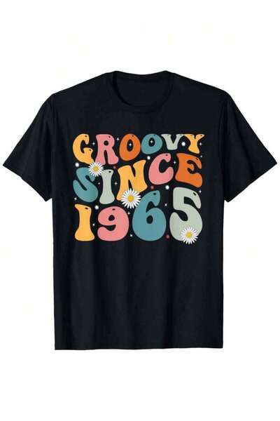 9JY تي شيرت Groovy Since 1965 Retro لعيد الميلاد السادسين - تي شيرت برسومات ك...