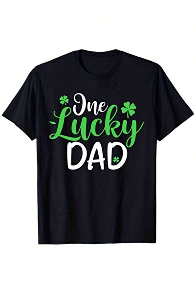 kai22 قميص رجالي كاجوال أسود بأكمام قصيرة بطبعة 2DA Lucky St. Patrick's Day S...