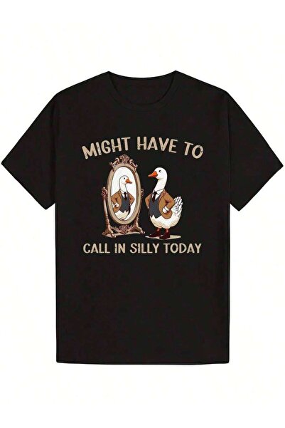 9JY تي شيرت رجالي ناعم بطبعة غوس [Goose Graphic Tee] - Might Have To Call In ...