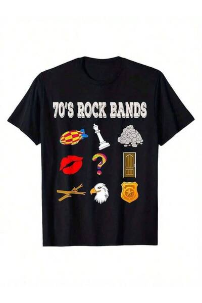 4CR 70s Rock Graphic-Shirt Men Women Vintage Retro Design With Chess, Lips, D...
