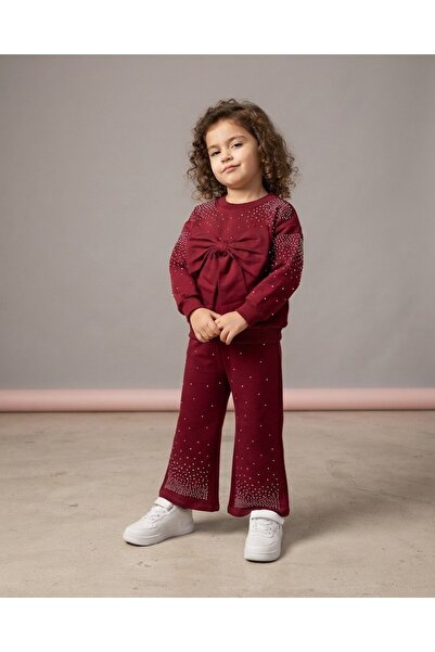Egelite Girl's Big Bow and Stone 2-Strap Seasonal Stylish Top and Bottom Set