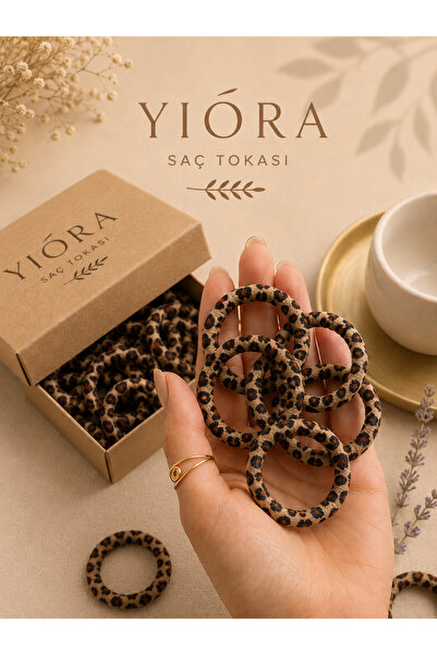 yiora 5 قطع من مشابك المطاط الناعمة ذات النمط الفهدية غير المرئية وغير القابل...