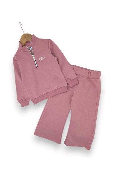 Egelite Girl's Seasonal Zippered Collar Sweatshirt Compact Tracksuit Set for ...