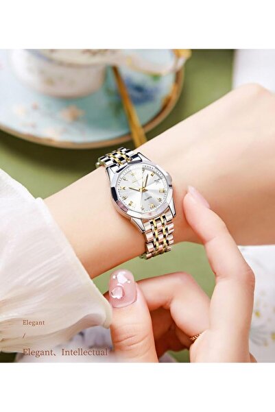 OLEVS Watches for Women Dress Roman Numerals Diamonds Stainless Steel Waterpr...