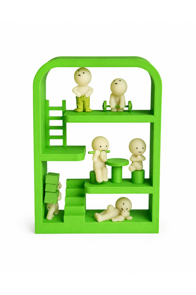 vixus Suport figurine Smiski, model casă, pentru perete sau birou, verde