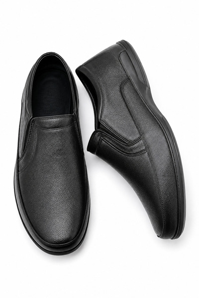 Generic Brand Men's Black Business Shoes, Synthetic Leather Closed-Toe Slip-O...