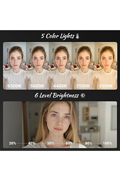 GENERAL Magnetic Selfie Light for Phone: 5 Led Mode with Mirror Compatible fo...