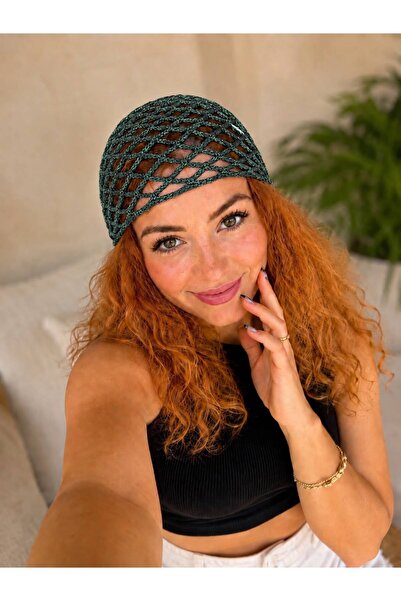 Cherry Butik Glittery Hand Knitted Hair Beanie Bandana
