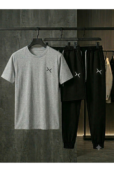 CLOTHES33 تي شيرت وشورت رياضي 3 قطع، تصميم صيفي رقيق يمتص العرق، مطبوع، للنسا...