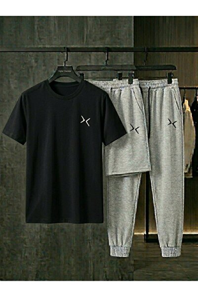 CLOTHES33 تي شيرت وشورت رياضي، طقم من 3 قطع، رقيق، صيفي، مقاوم للعرق، مطبوع، ...