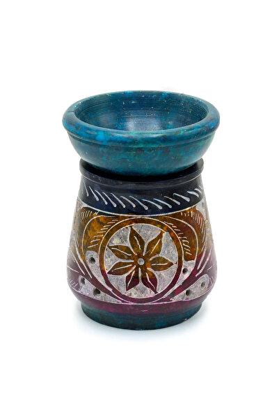 VİALUNA Lampă pentru Aromaterapie din Piatră de Săpun – Floare (8 cm)