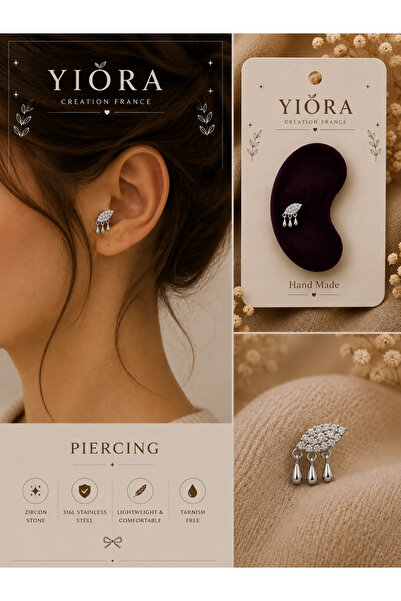 yiora Jewellry Taşlı Sallantılı Paslanmaz Kararmaz Cerrahi Çelik Zirkon Taşlı...
