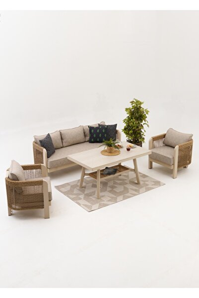 Divona Home MARVELLA ALÜMMİNYUM BAHçE BALKON OTURMA GRUBU (3+1+1+MASA)