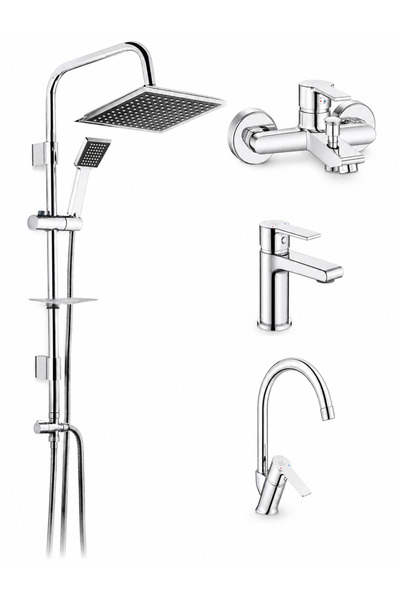 AR E.C.A Lite Bathroom Faucet + Lite Washbasin Faucet + Lite Kitchen Sink Fau...