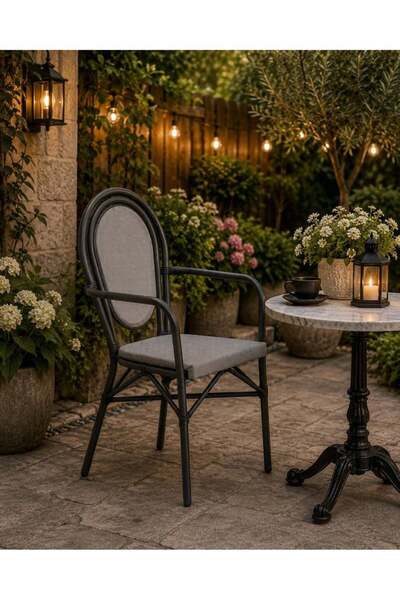 N.zone Modern Luxury Dining Chair with Elegant Rattan Design and Sturdy Metal...