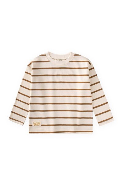 Cigit Ριγέ εποχιακό μπλουζάκι 1-10 ετών Camel Striped
