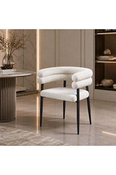 N.zone Modern Luxury Dining Chair with Soft Fabric Upholstery and Sturdy Meta...