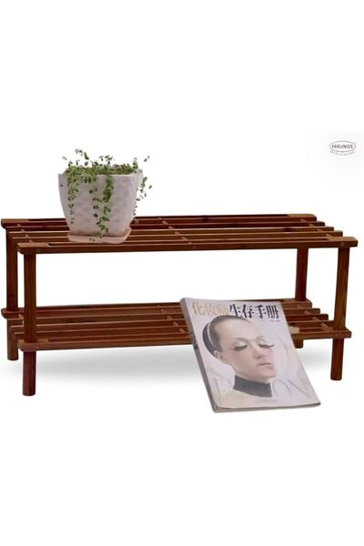 Feelings 3-Layer Wooden Shoe Rack – Coffee Color | Multi-Tier Shoe Rack | Sho...