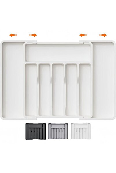 STARSTAR Kitchen utensil tray with extendable drawer and 8 compartments; prac...