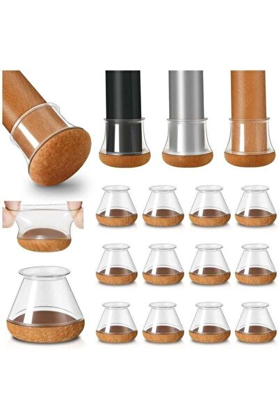 STARSTAR Chair covers, 16-piece pack of clear silicone chair leg covers, with...