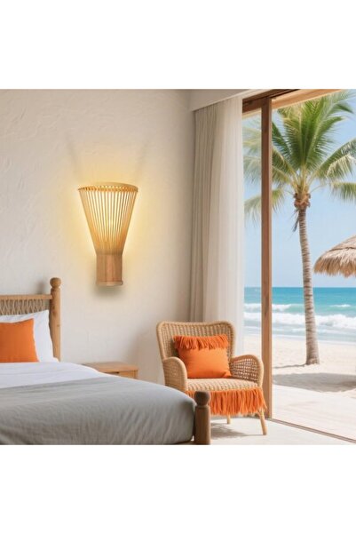 STARSTAR Handmade E27 Rattan Indoor Wall Lamp, Bohemian & Zen Vintage Style W...