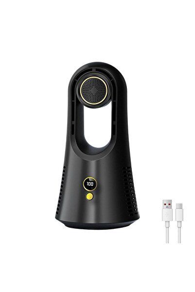 Morvena Picks Ventilator de birou fără lame 6 viteze, reîncărcabil cu LED, te...