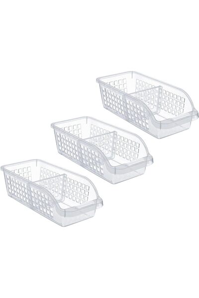 STARSTAR Three-piece refrigerator storage box set with dividers - transparent...
