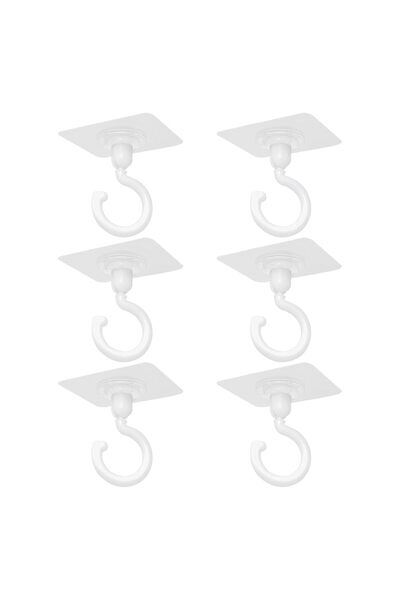 Morvena Picks Set de cârlige de tavan din 6 piese, cârlige de perete adezive,...