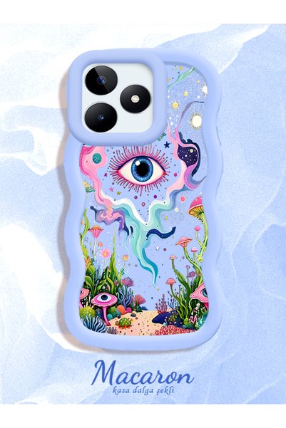 CHICASELUX Realme Note 50 Compatible Colorful Psychedelic Eye Mushroom Drawin...